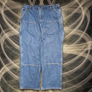 Carhartt B73-DST Carpenter Jeans 40x30 Loose Fit Blue Workwear Denim‎